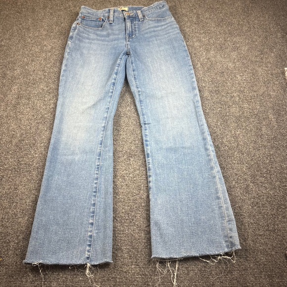 MADEWELL Women’s Denim Mid-Rise Kick Out Jeans Raw Hem size: 25 - Picture 2 of 9